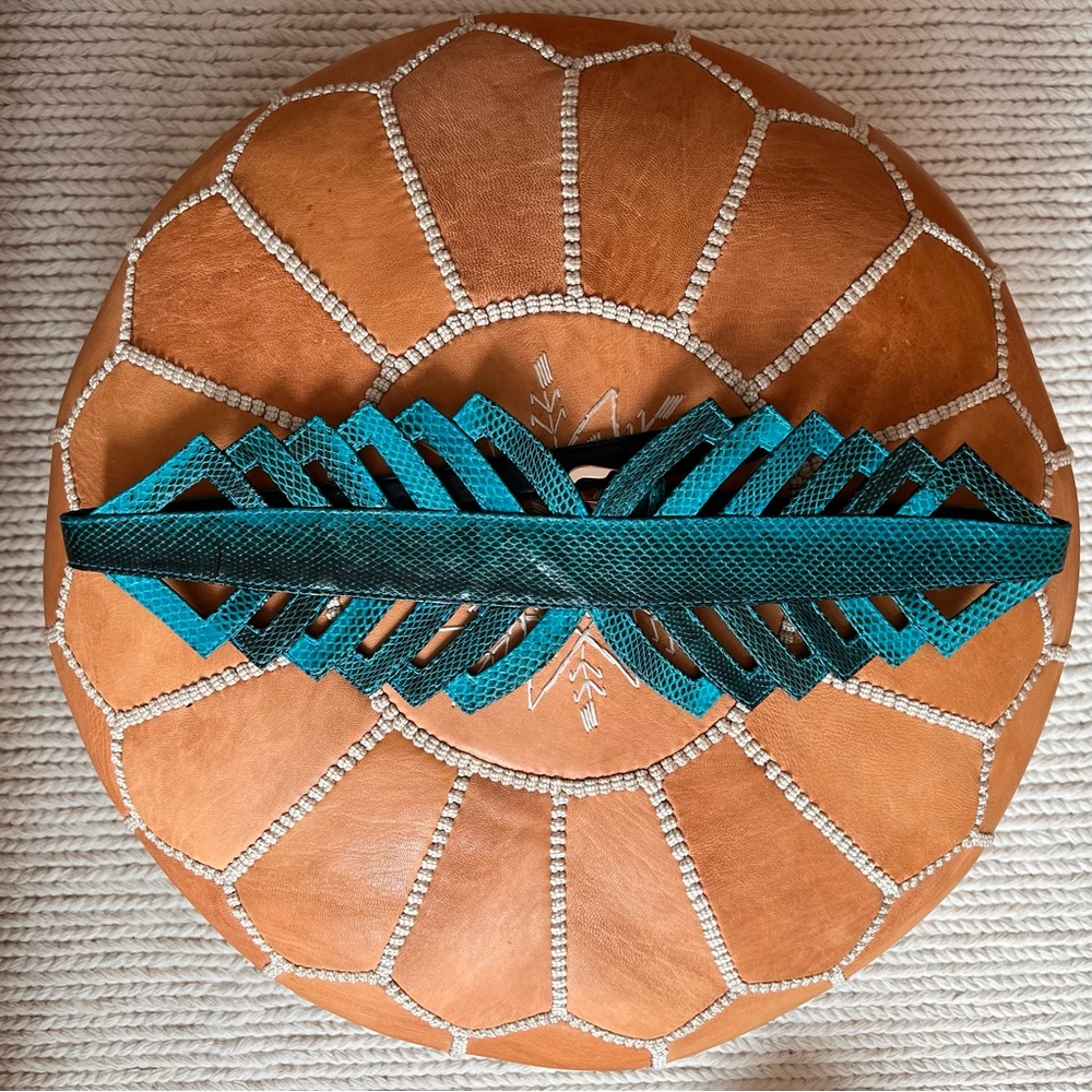JLYNCH cut out natural snake skin belt